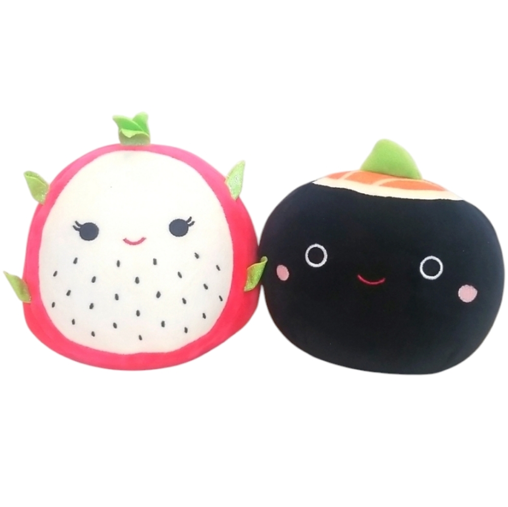 Squishmallows Delta The Dragonfruit & Shozo The Sushi Roll Plush Toys
